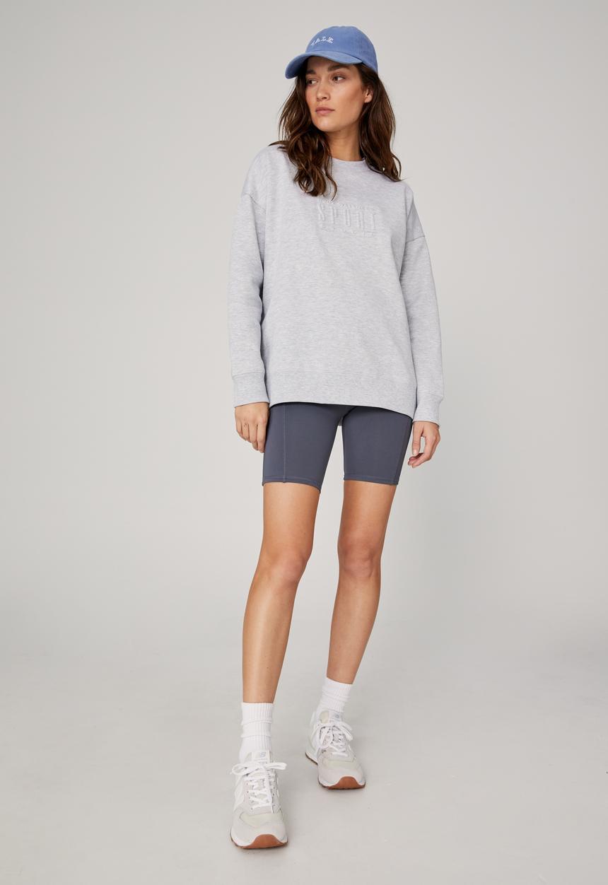 Cotton On - Lifestyle long sleeve graphic crew top - grey marle