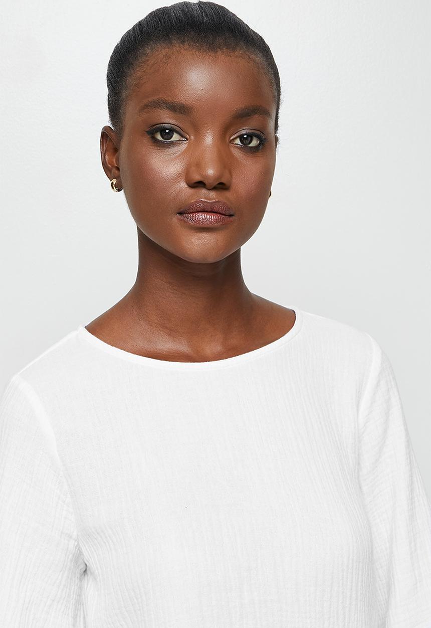 edit - Cotton balloon sleeve blouse - milk