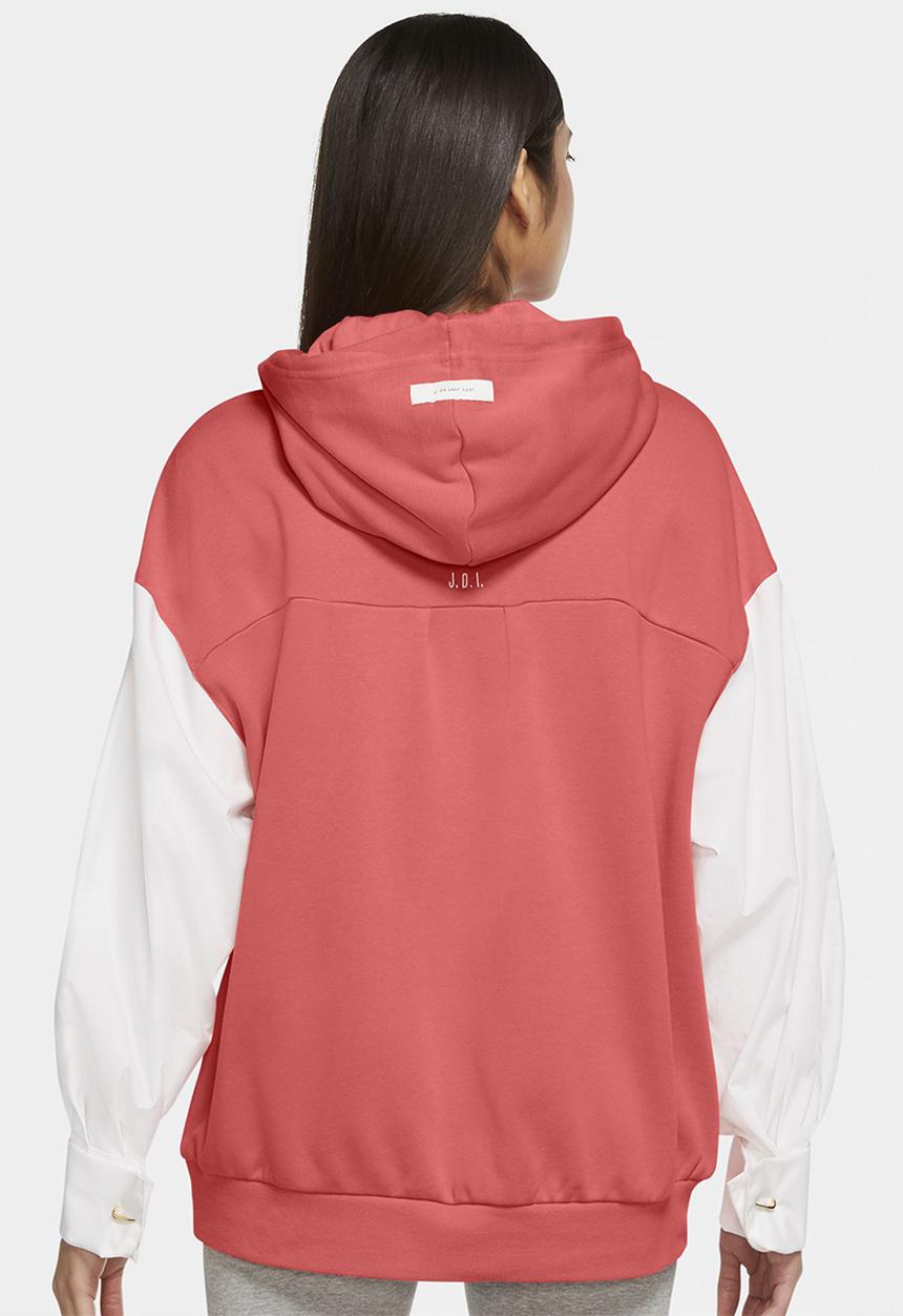 Nike - Nsw icn clsh flc gx hoodie - magic ember & white