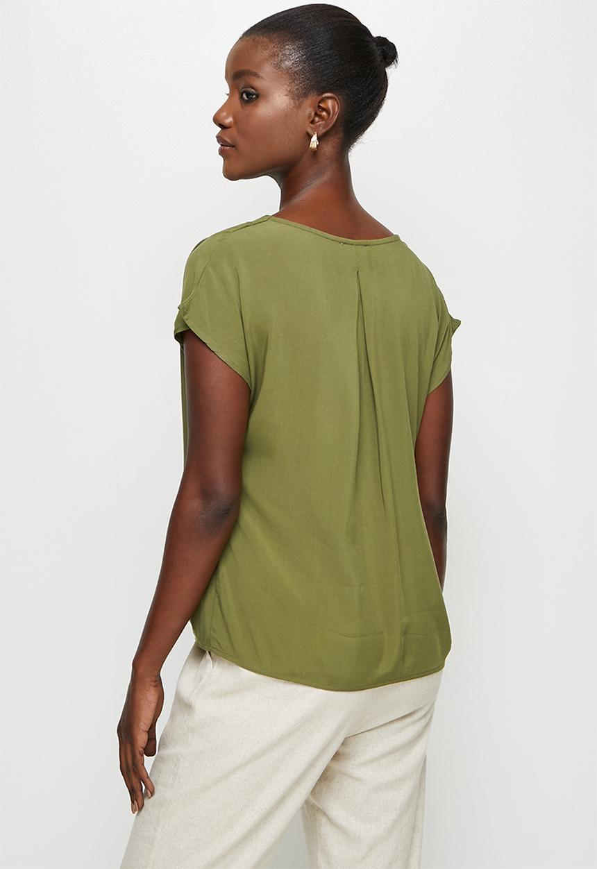 edit - Pleat detail boxy shell - fatigue