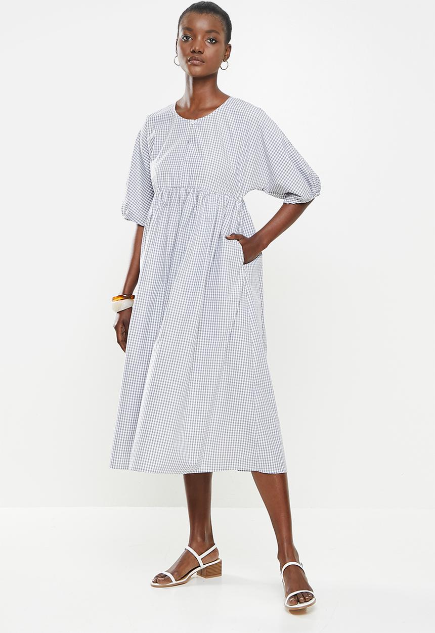 AMANDA LAIRD CHERRY - Twins dress - grey & white