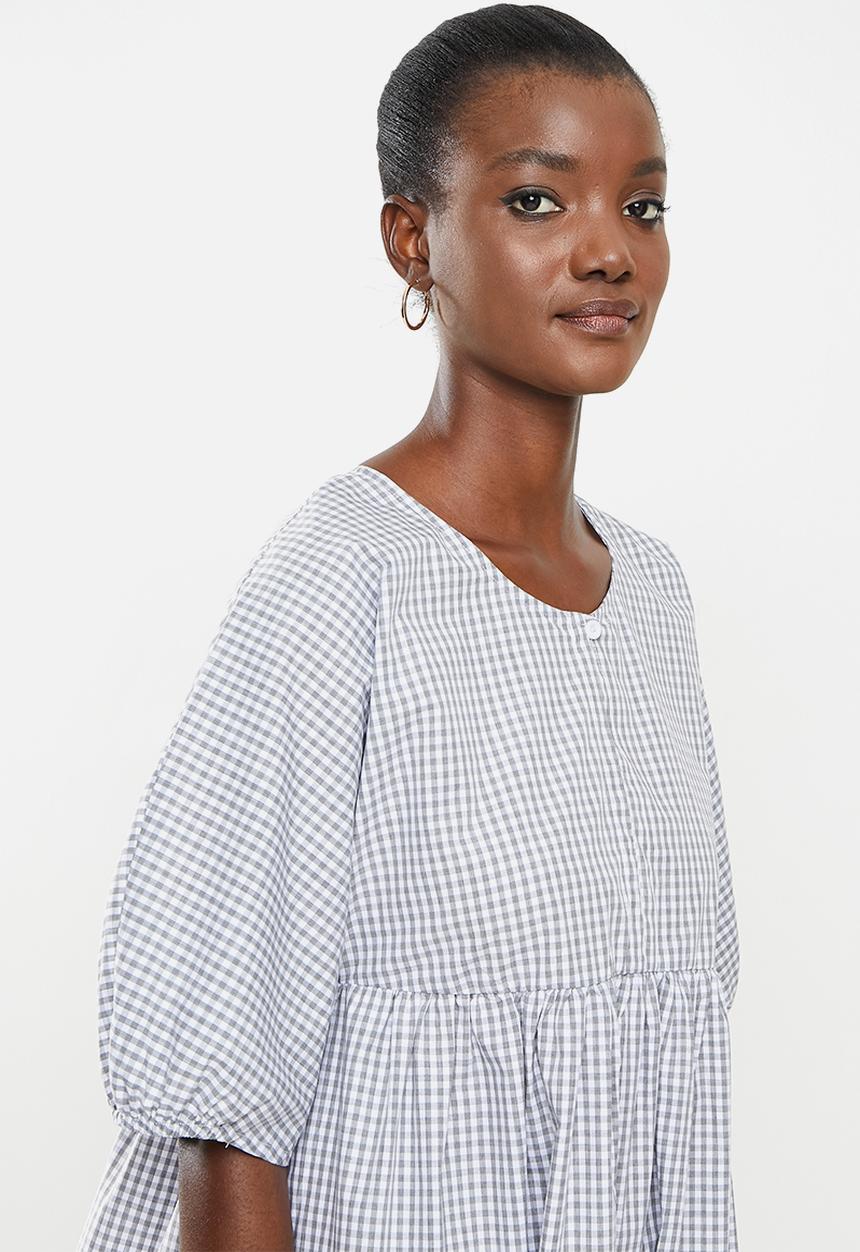 AMANDA LAIRD CHERRY - Twins dress - grey & white