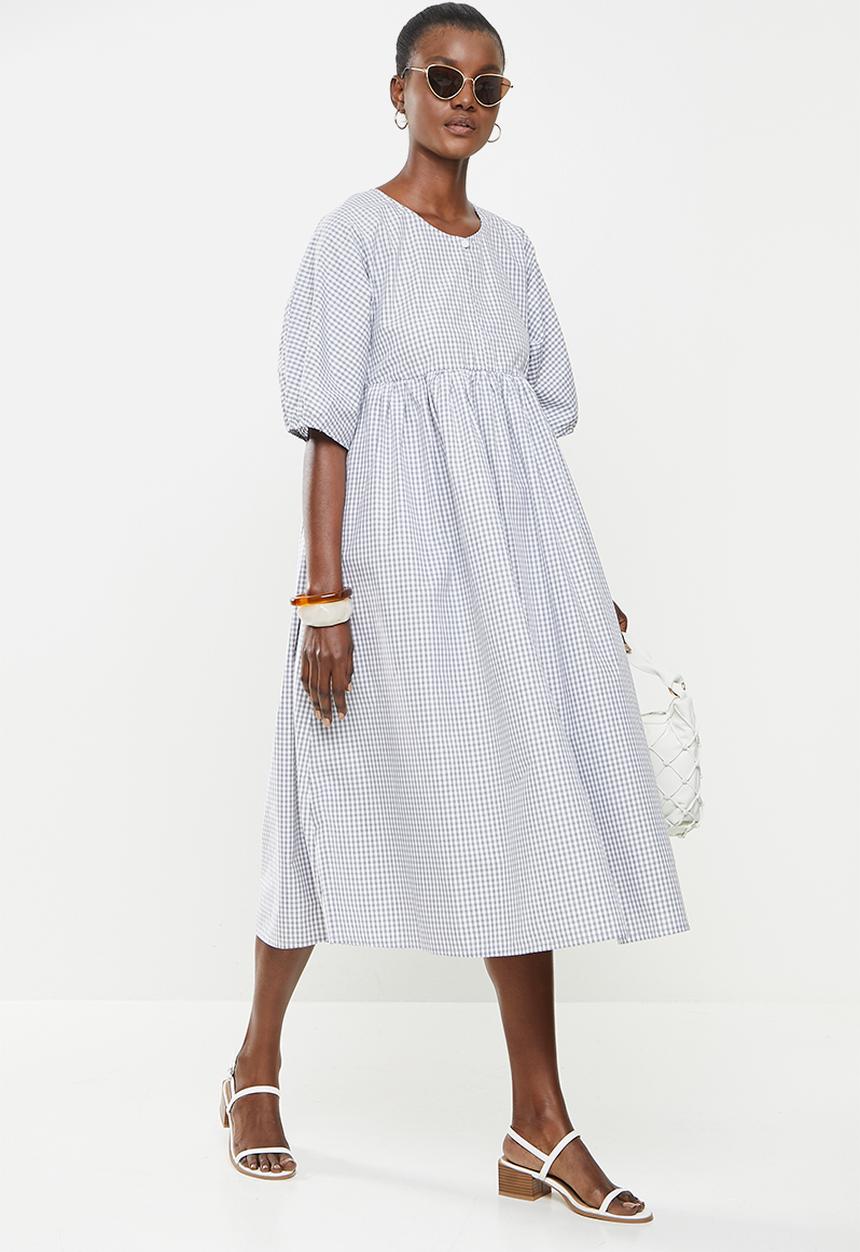 AMANDA LAIRD CHERRY - Twins dress - grey & white