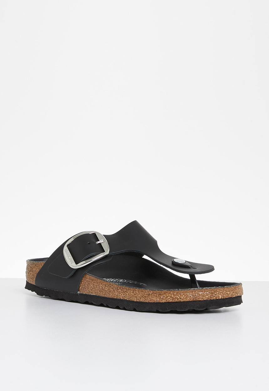Birkenstock - Gizeh big buckle smooth leather narrow - black