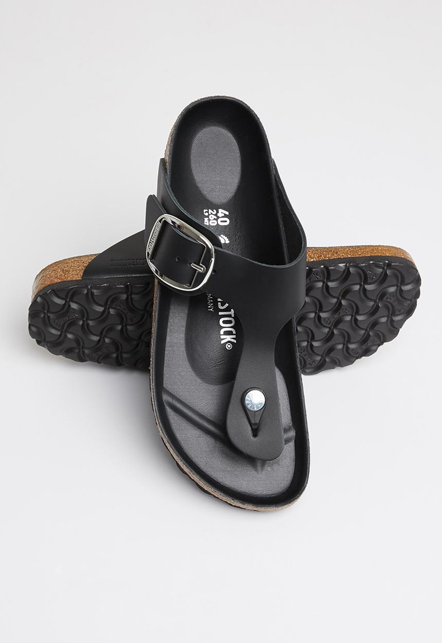 Birkenstock - Gizeh big buckle smooth leather narrow - black