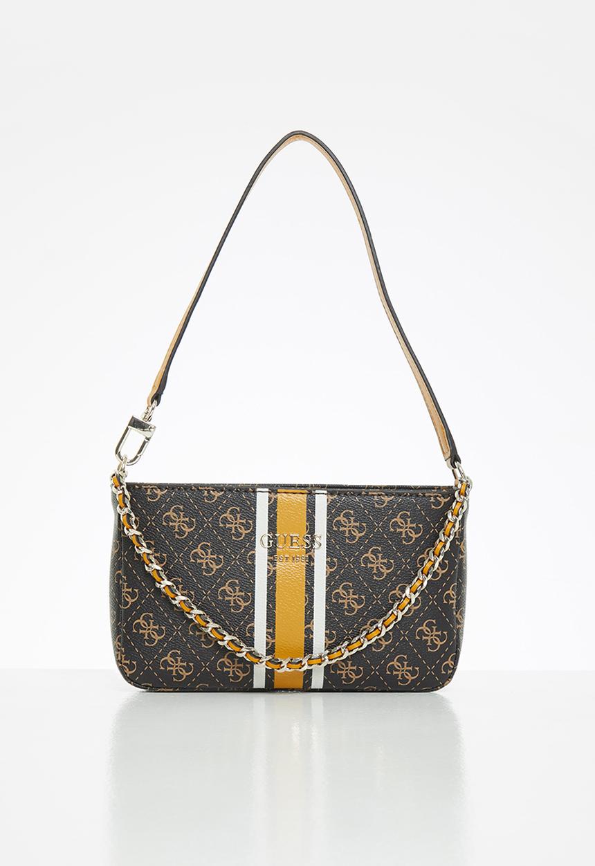 GUESS - Vikky top zip shoulder bag - brown