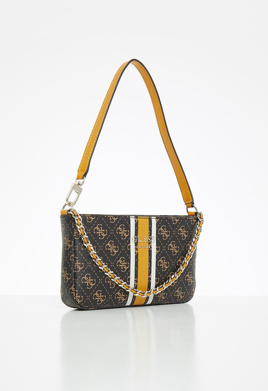 GUESS - Vikky top zip shoulder bag - brown