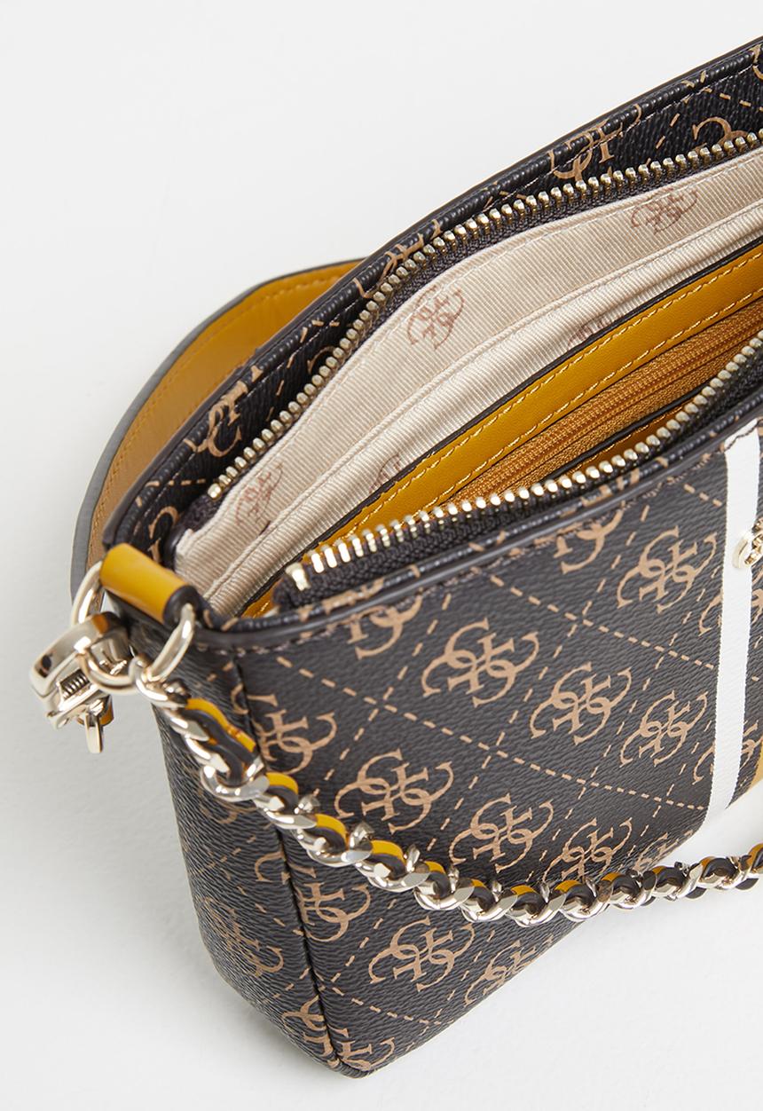 GUESS - Vikky top zip shoulder bag - brown