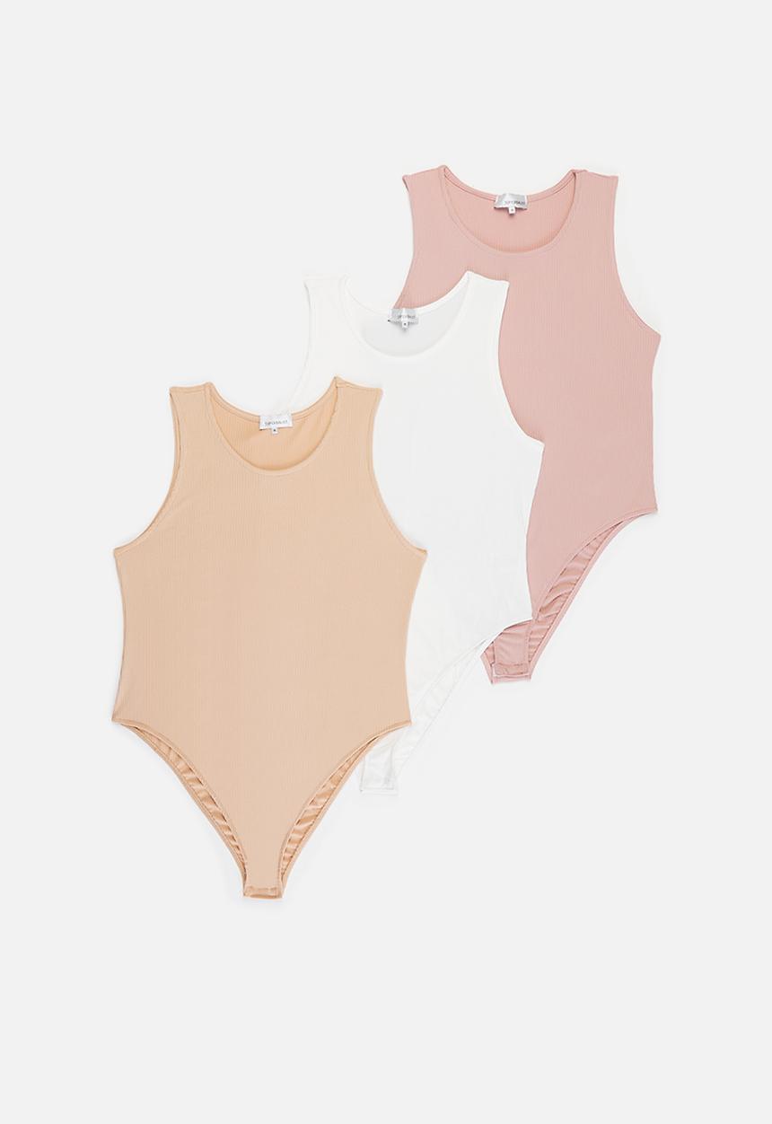 Superbalist - 3 Pack hi neck cutaway bodysuit - mutli
