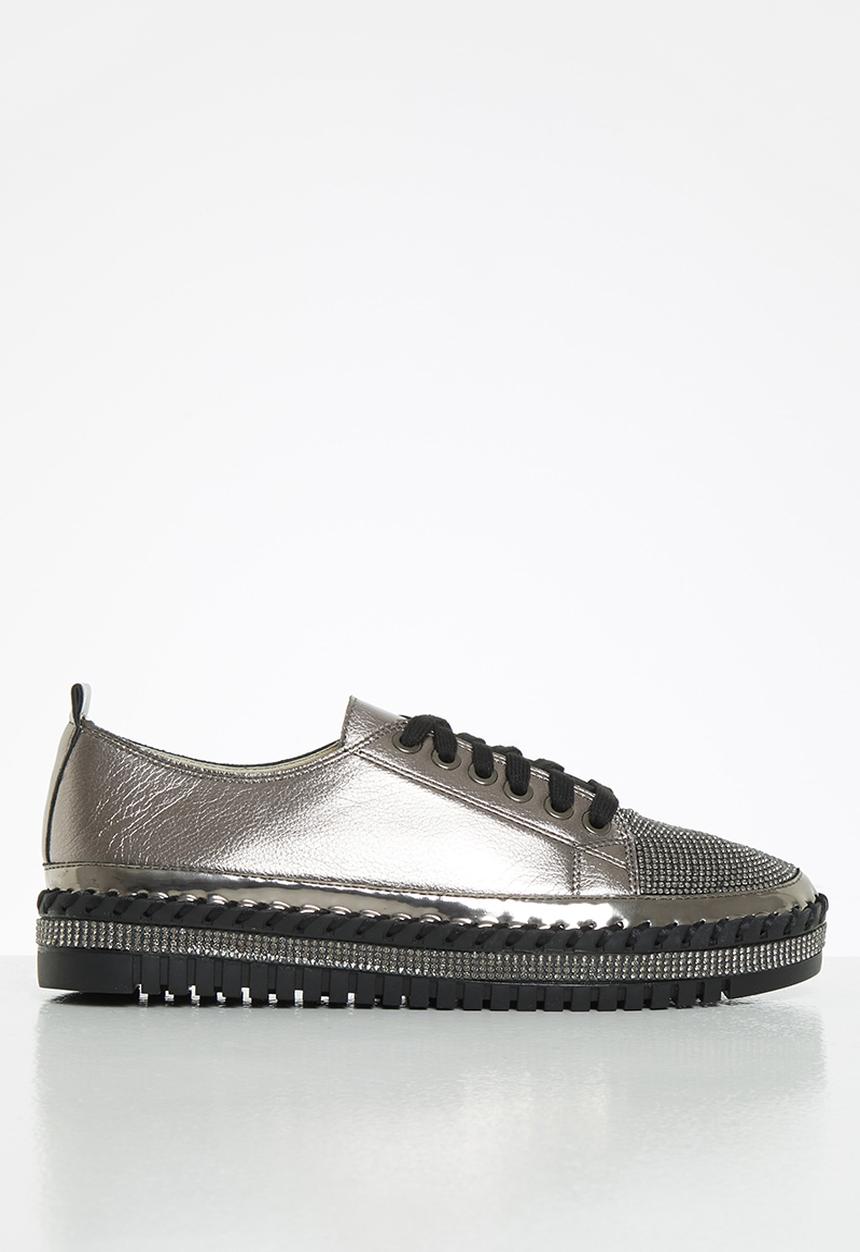 Footwork - Glits  jewelled toe sneaker - pewter