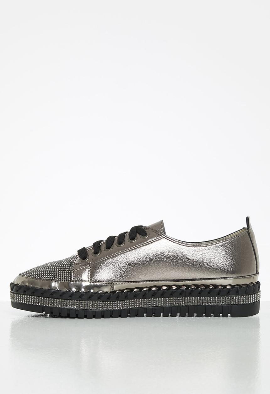 Footwork - Glits  jewelled toe sneaker - pewter