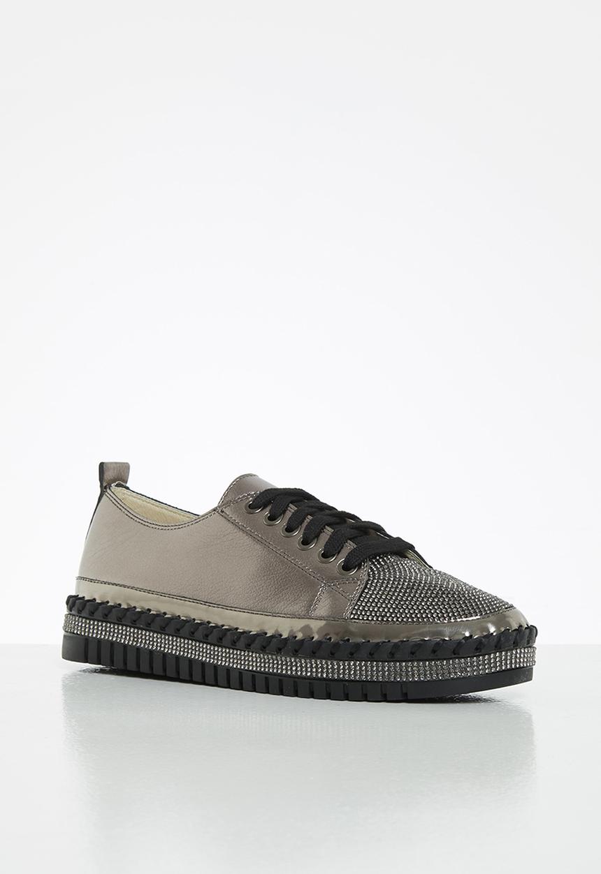 Footwork - Glits  jewelled toe sneaker - pewter
