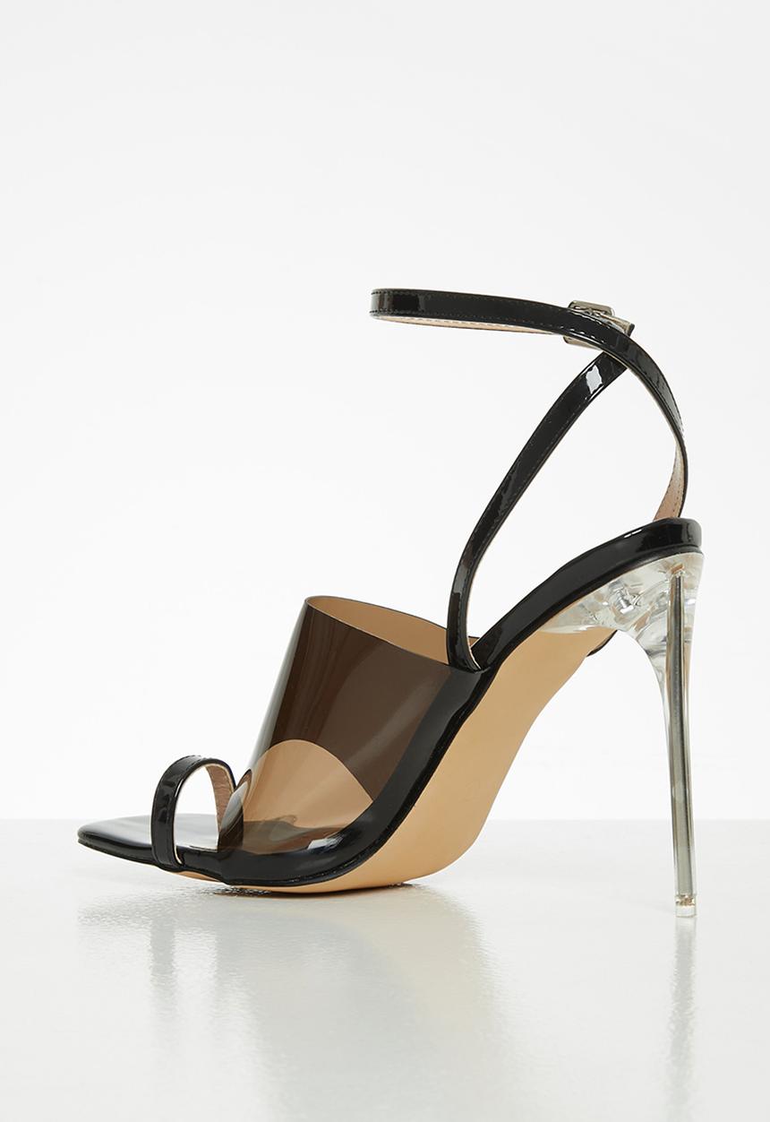 Footwork - Brianne toe post stiletto heel - black
