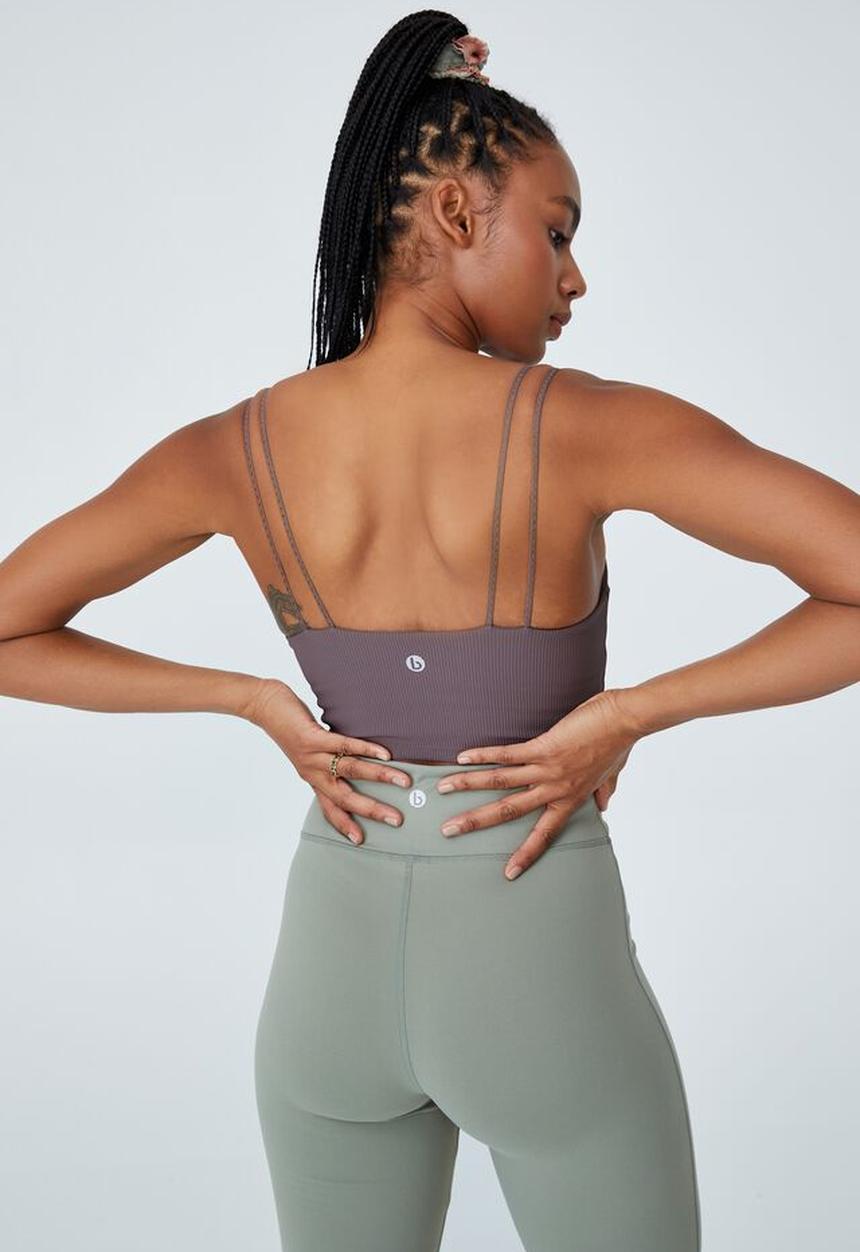 Cotton On - Rib strappy vestlette - brownie