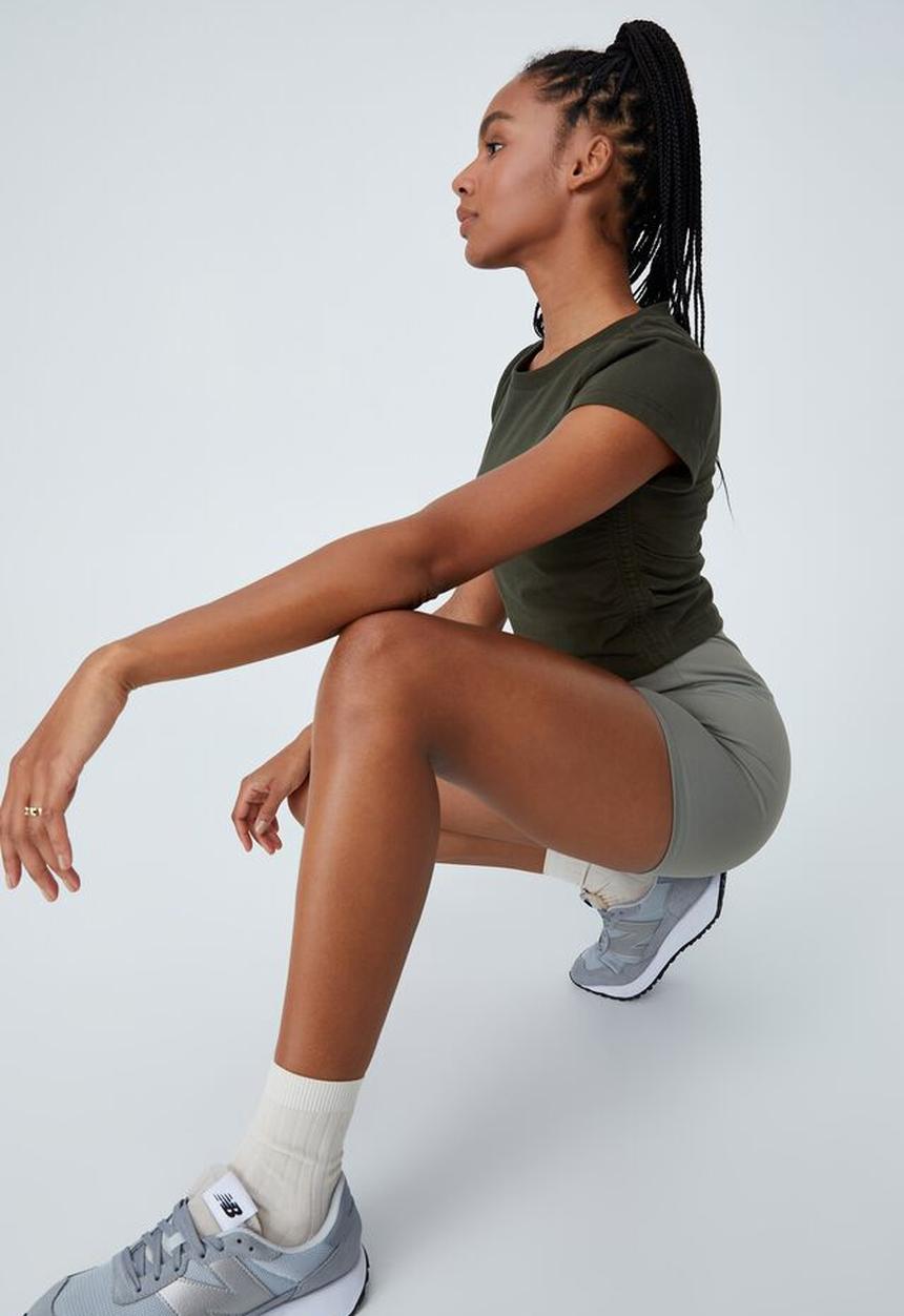 Cotton On - Side gathered T-shirt - khaki
