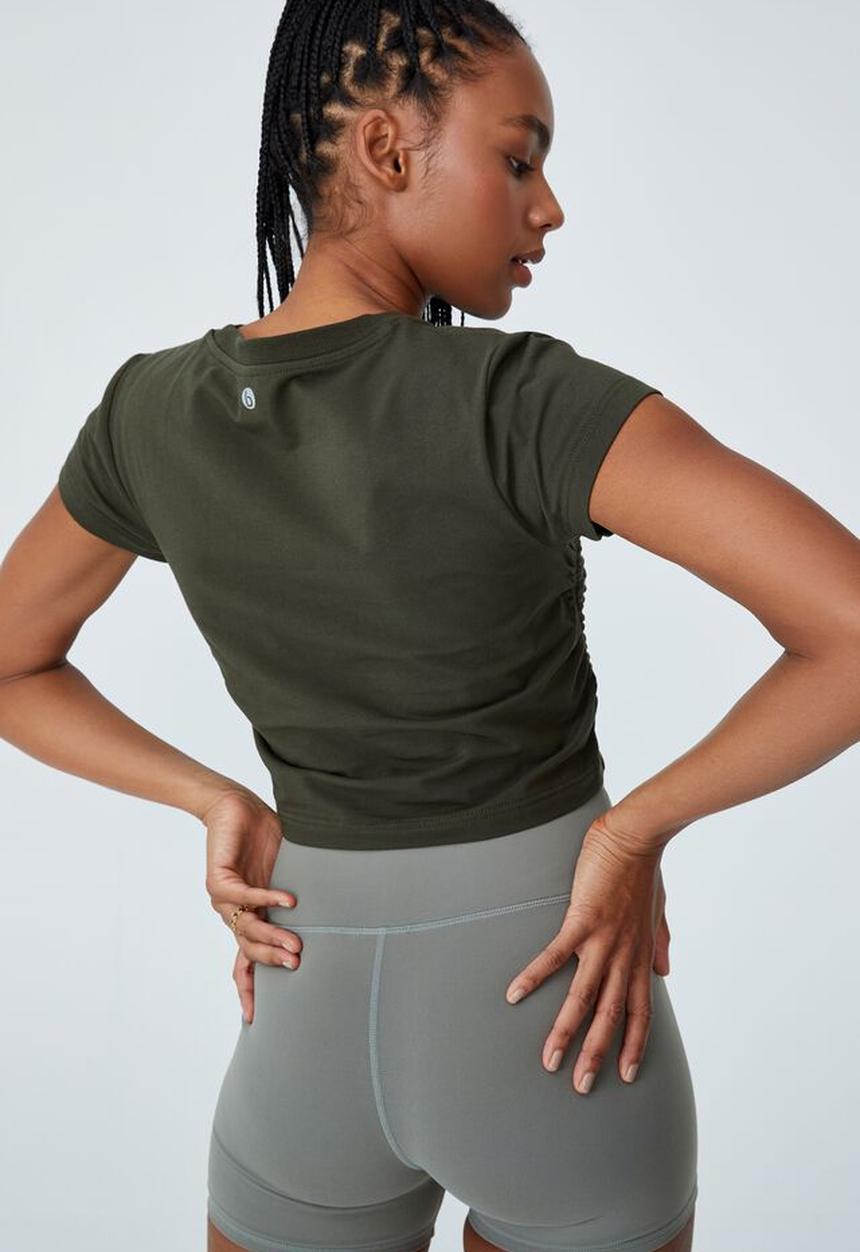 Cotton On - Side gathered T-shirt - khaki