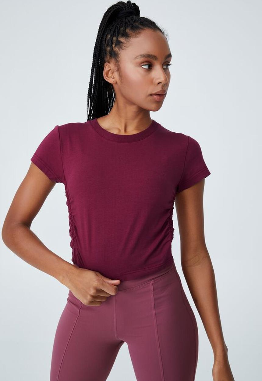 Cotton On - Side gathered T-shirt - pinot rose
