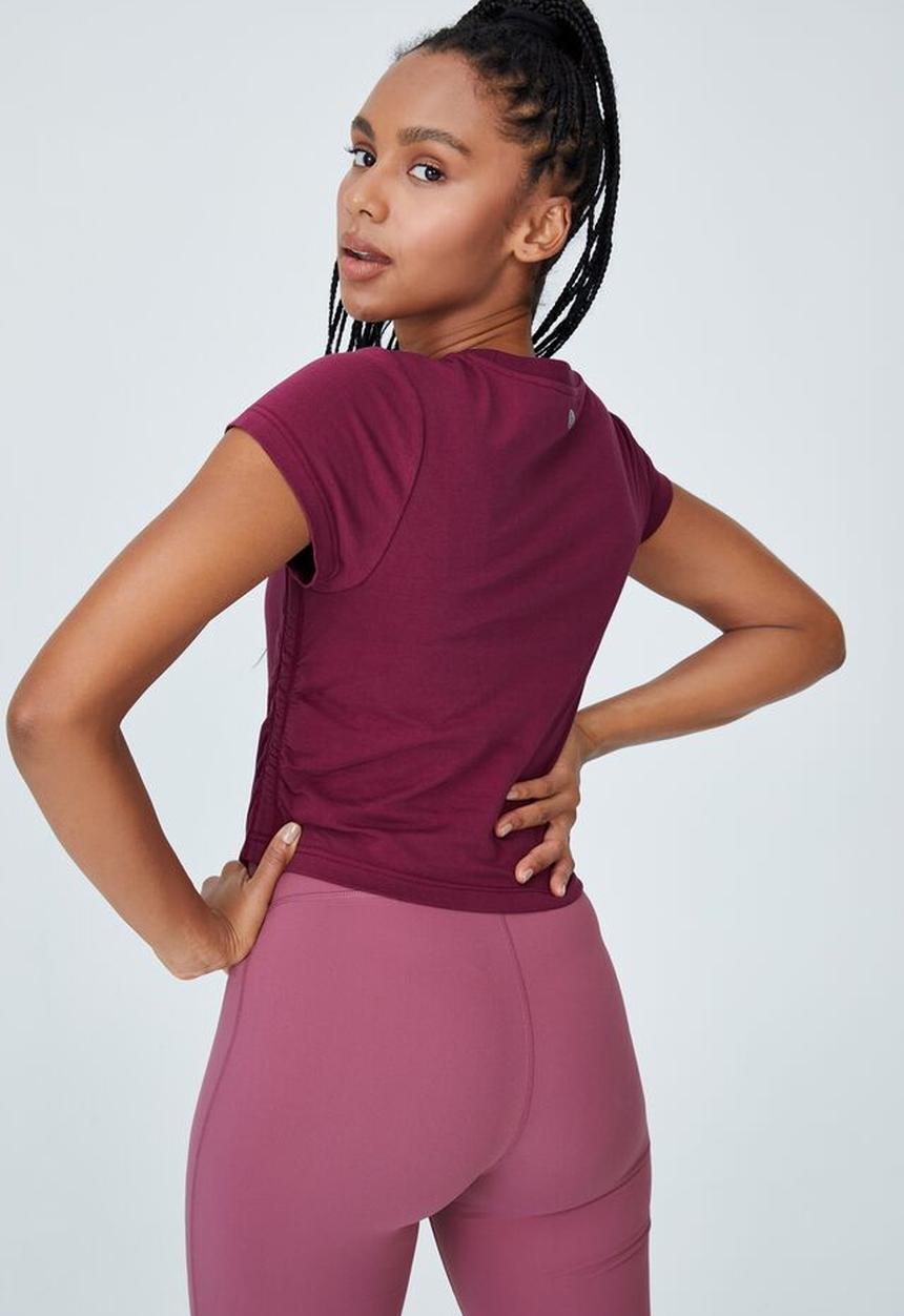 Cotton On - Side gathered T-shirt - pinot rose