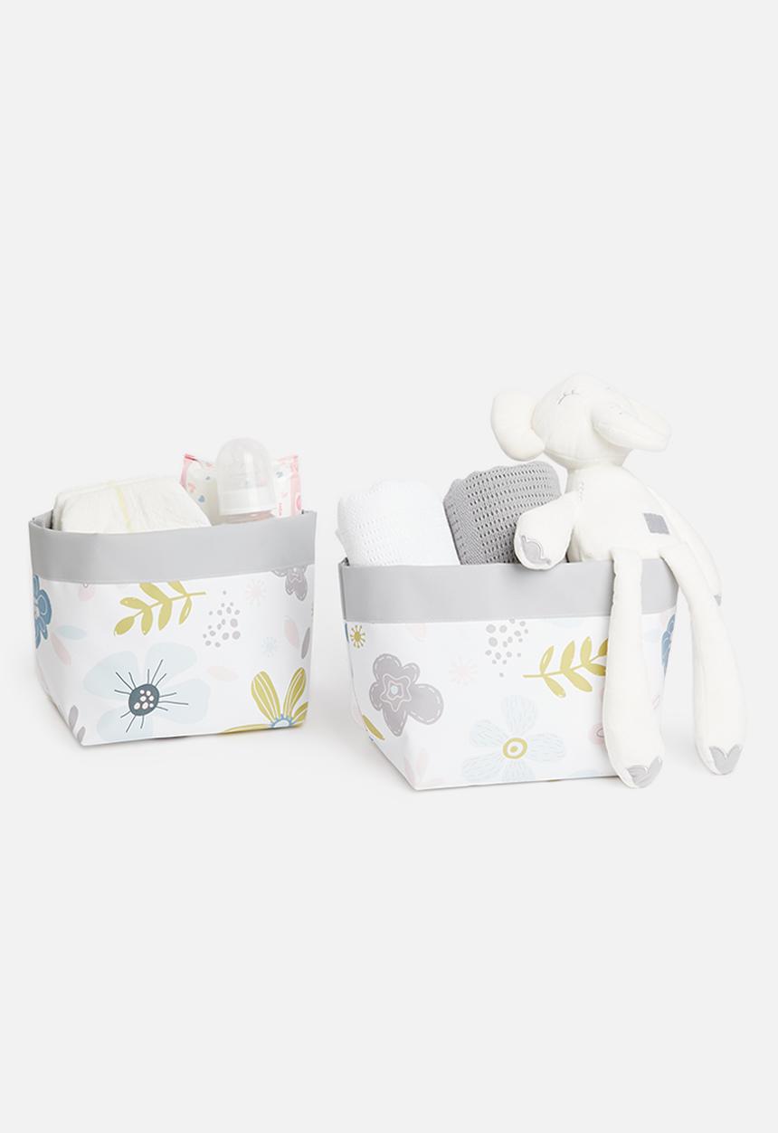 Inspired Vision Studios - Drewdrop canvas Storage set of 2 - floral