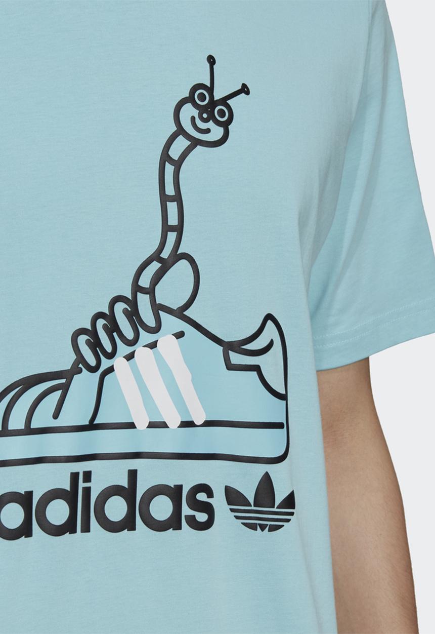 adidas Originals - Worn shoe print tee - hazy sky