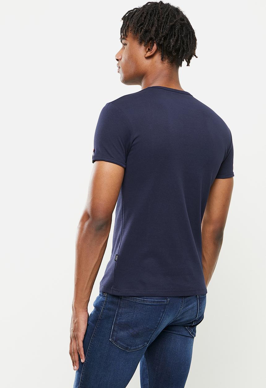 SOVIET - M bolt short sleeve muscle fit t-shirt - navy