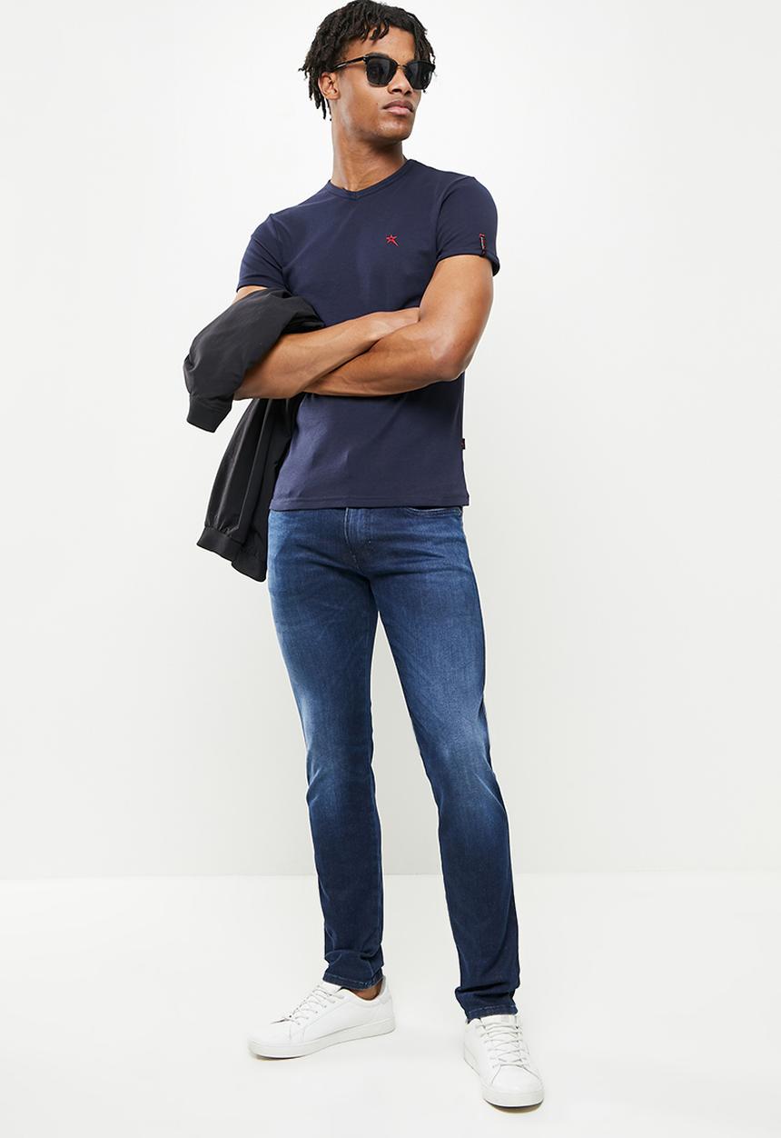 SOVIET - M bolt short sleeve muscle fit t-shirt - navy