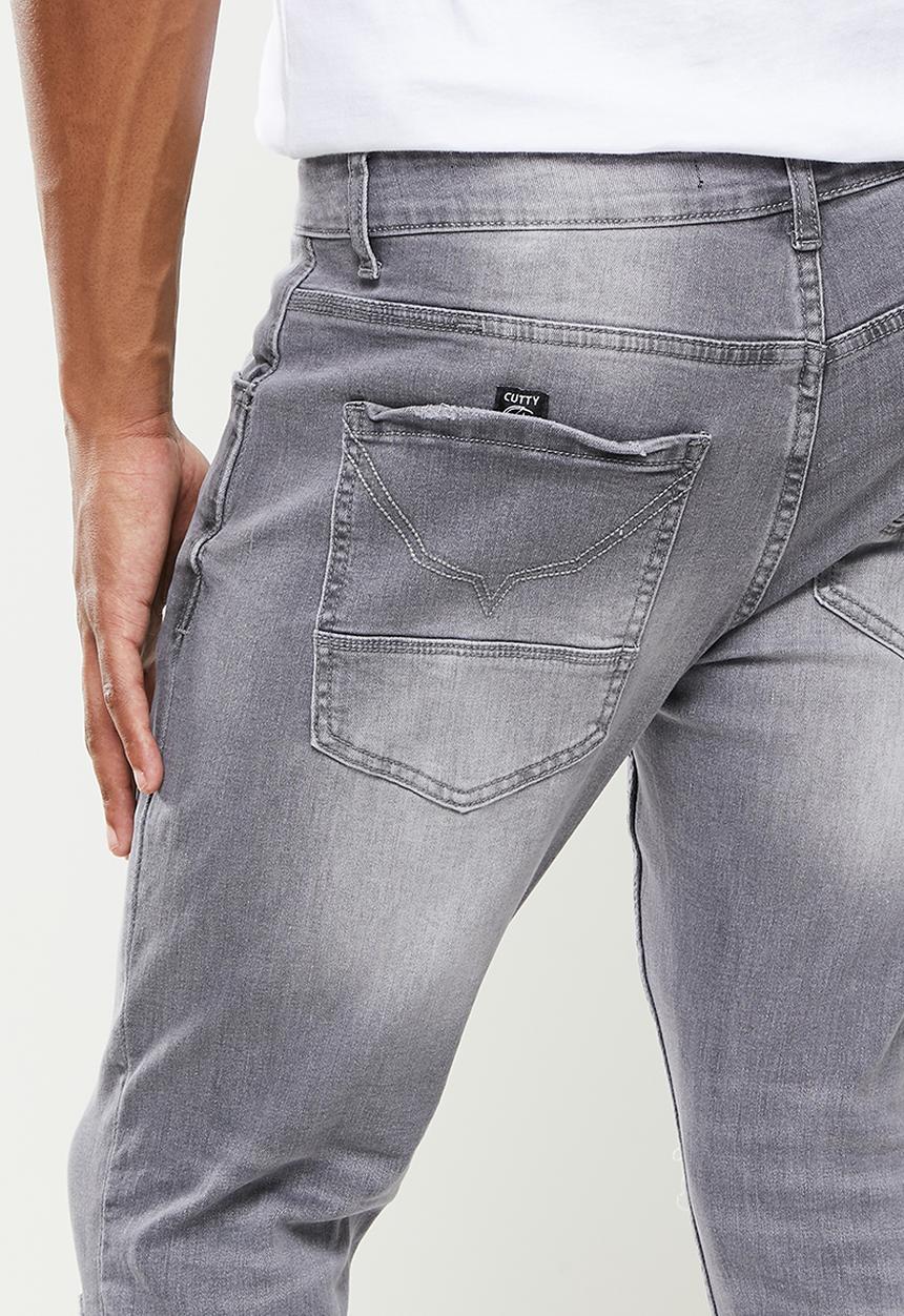 Cutty - Simon rip & repair cropped skinny jeans - grey