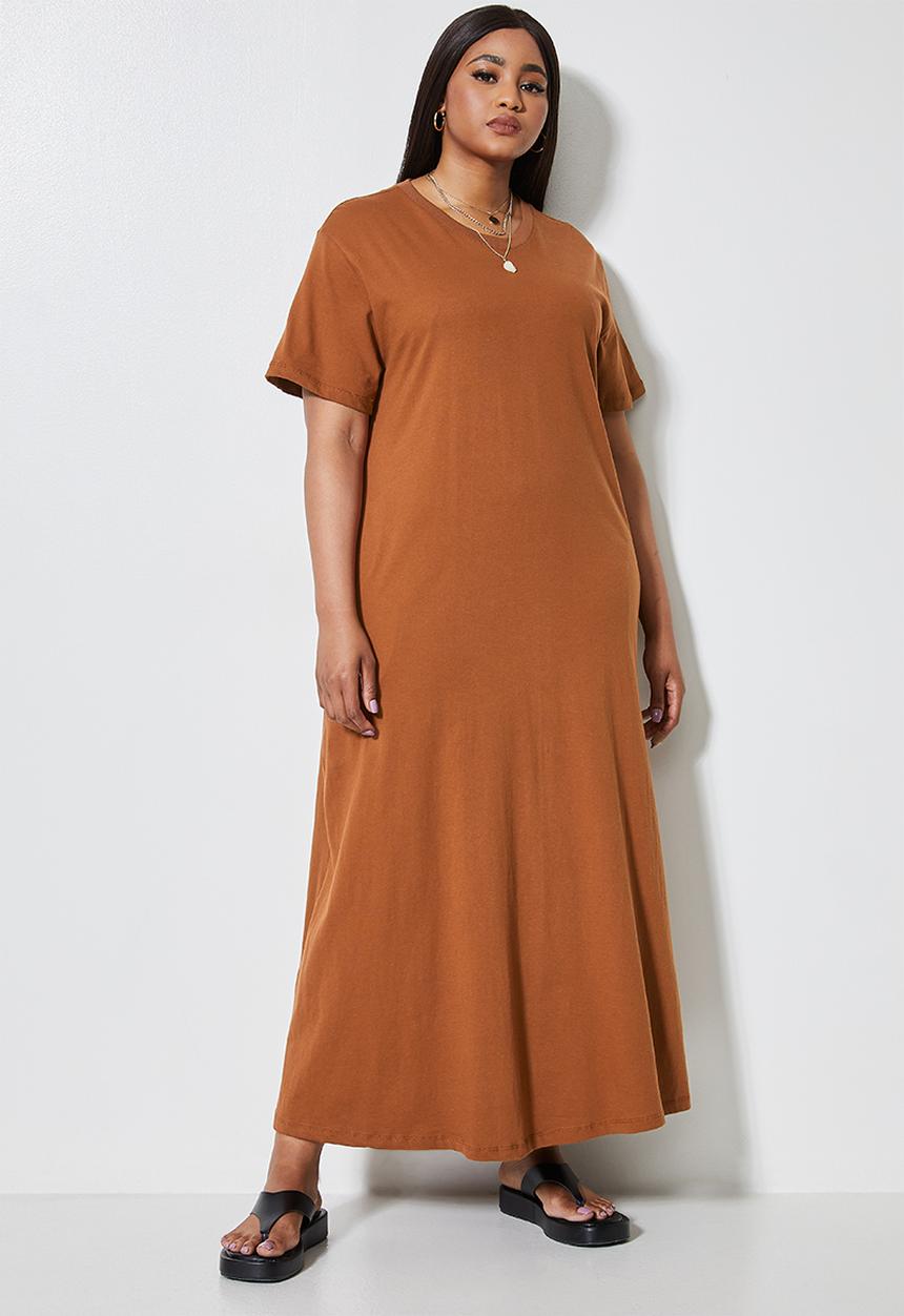 Superbalist - Trapeze t-shirt dress - tobacco1