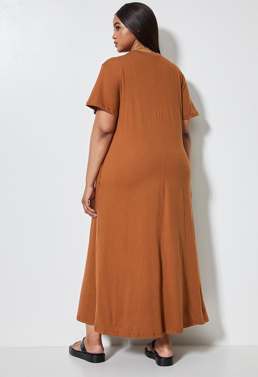 Superbalist - Trapeze t-shirt dress - tobacco1