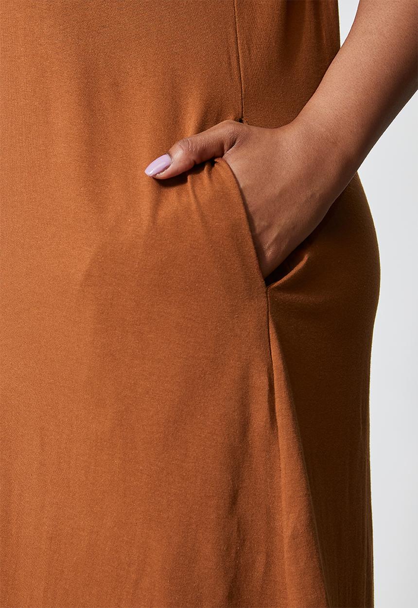 Superbalist - Trapeze t-shirt dress - tobacco1