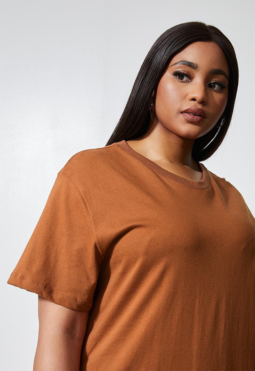 Superbalist - Trapeze t-shirt dress - tobacco1