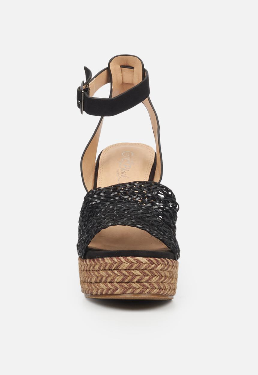 Miss Black - Raffia1 espadrille wedge - black