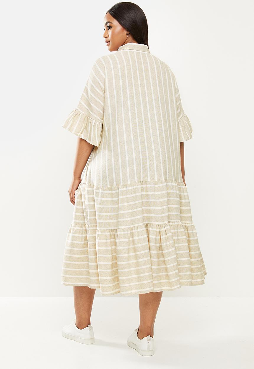 AMANDA LAIRD CHERRY - Plus nhlole dress -  sand/cream woven stripe