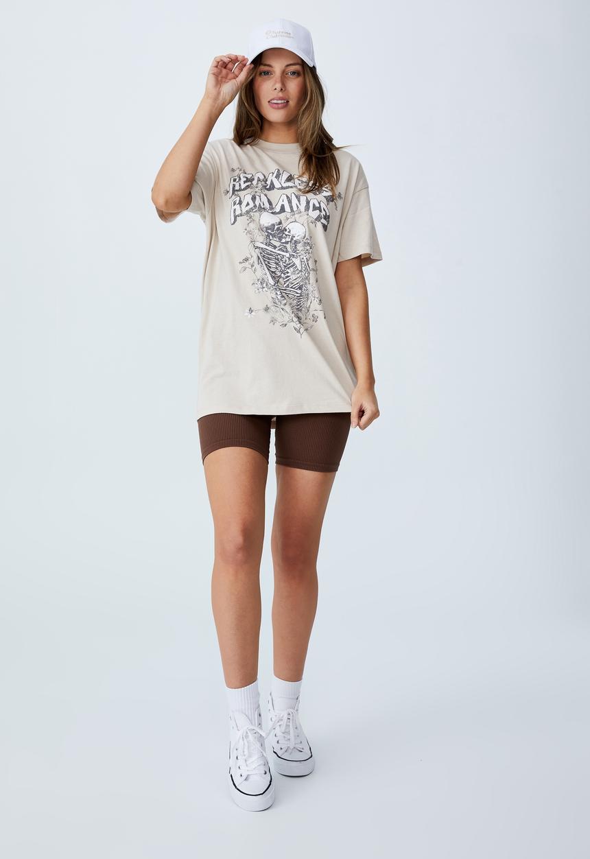 Cotton On - The relaxed boyfriend graphic tee - stone