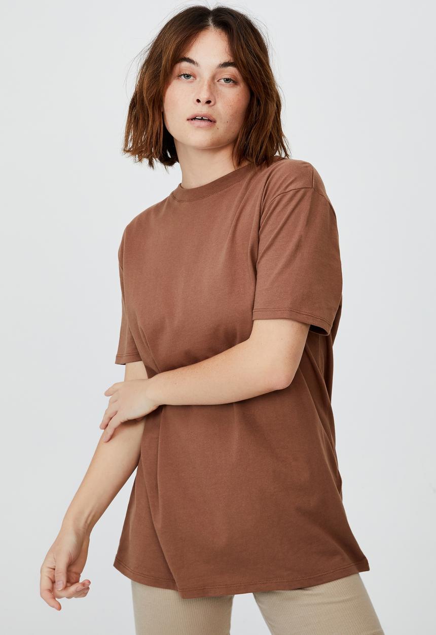 Cotton On - The oversized dad tee - cocoa bean