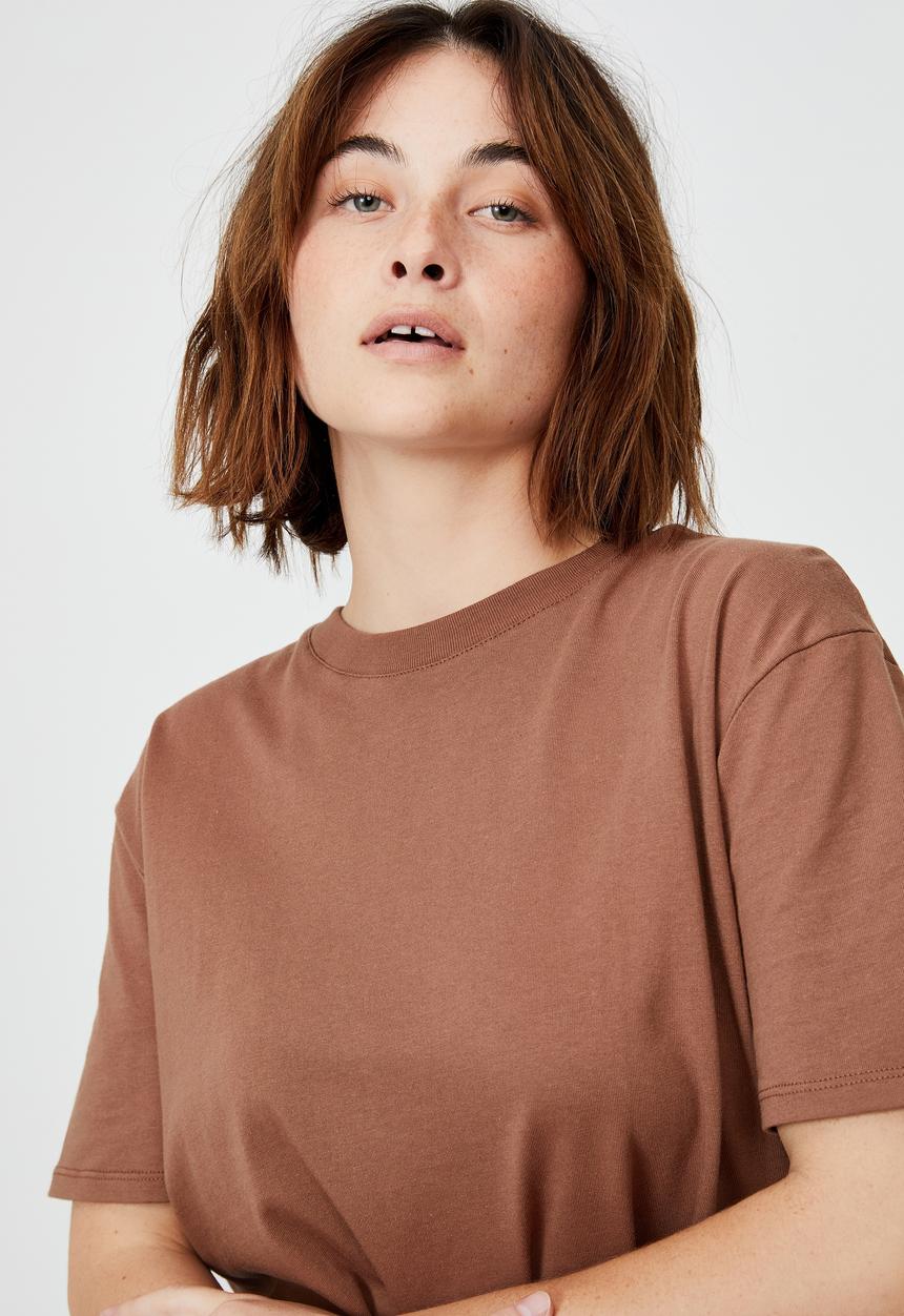 Cotton On - The oversized dad tee - cocoa bean