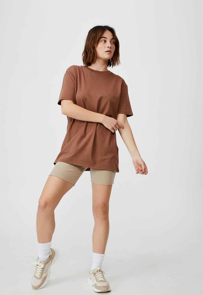 Cotton On - The oversized dad tee - cocoa bean