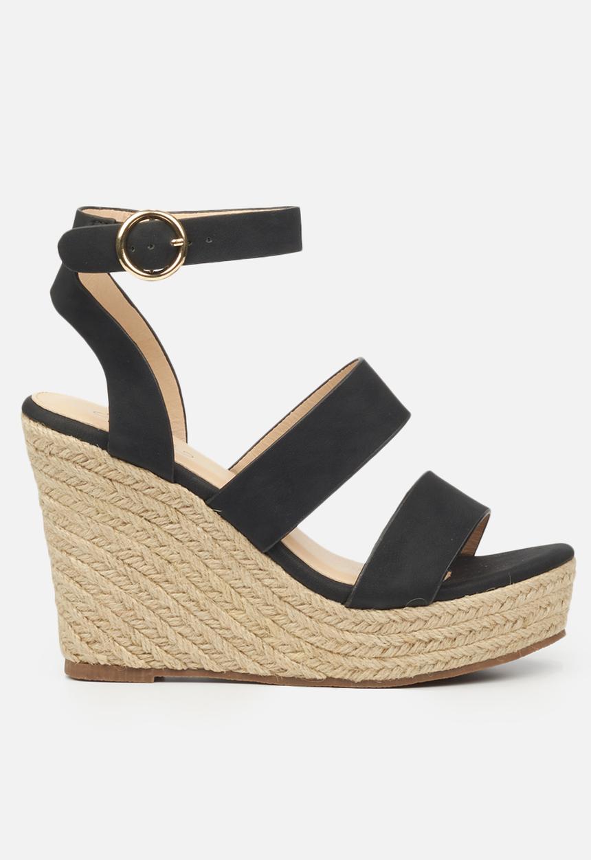 Miss Black - Threat1 espadrille wedge - black