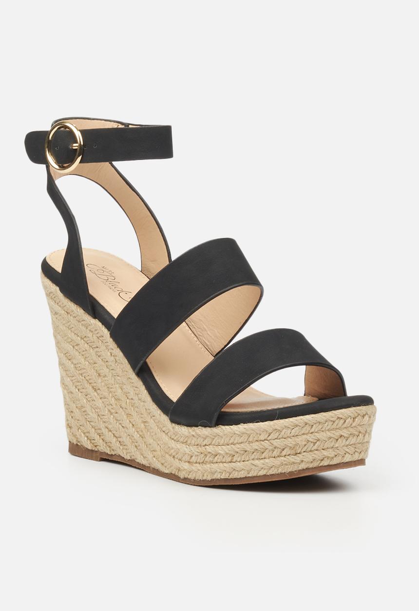 Miss Black - Threat1 espadrille wedge - black