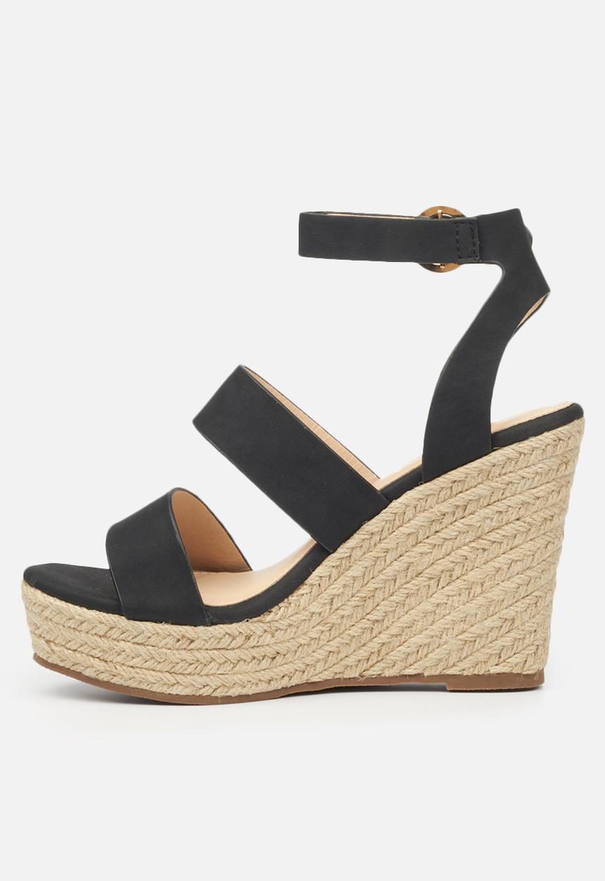 Miss Black - Threat1 espadrille wedge - black