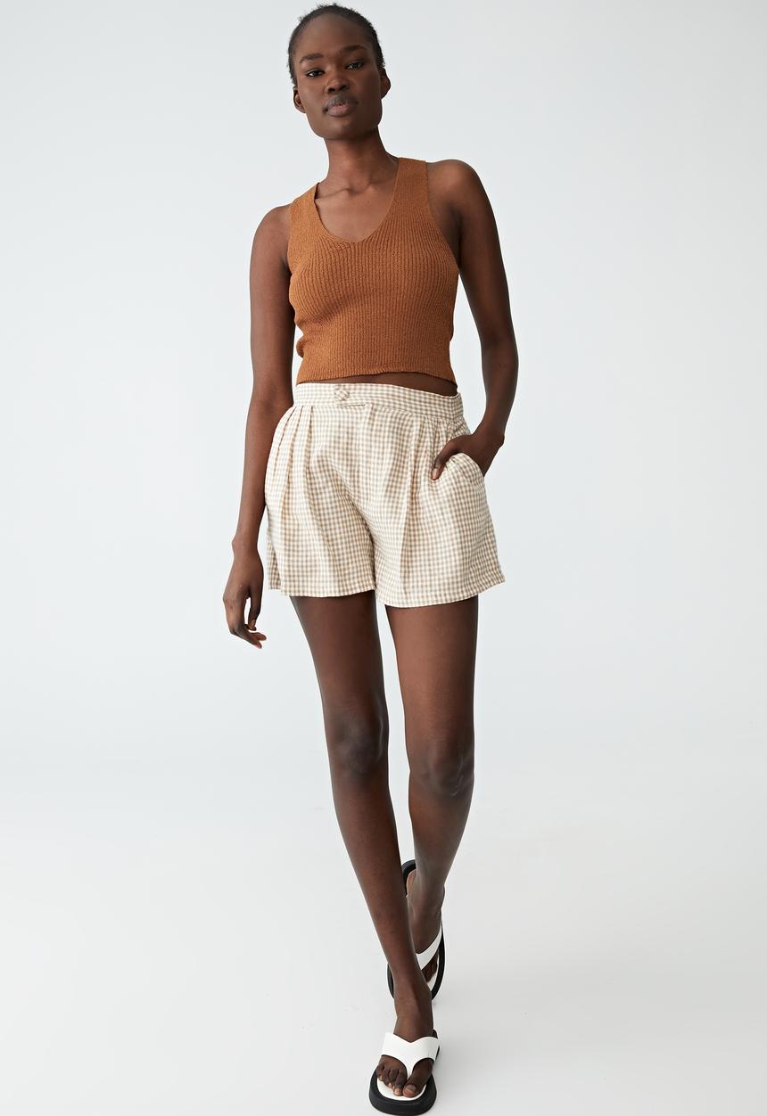 Cotton On - Set up v-neck tank - bronzed brown