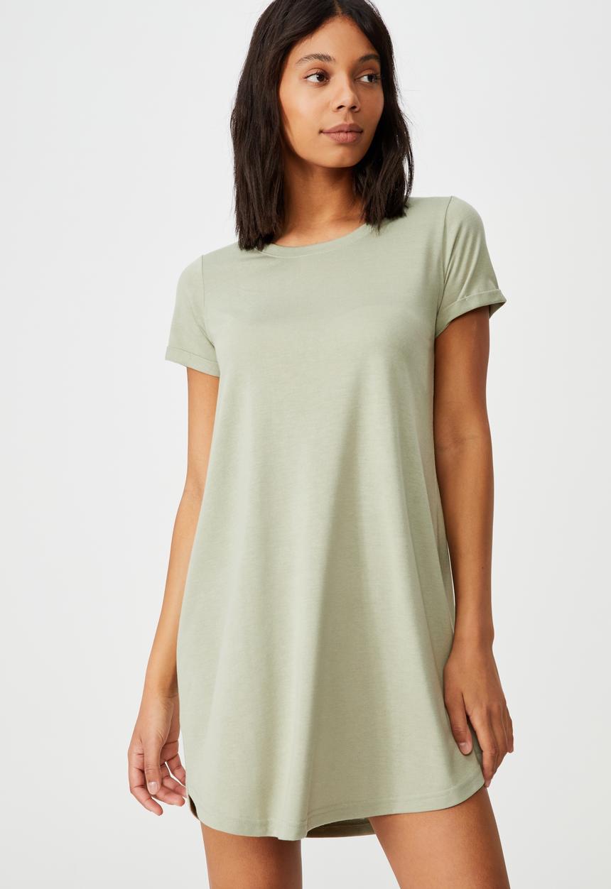 Cotton On - Tina t-shirt dress 2 - sage