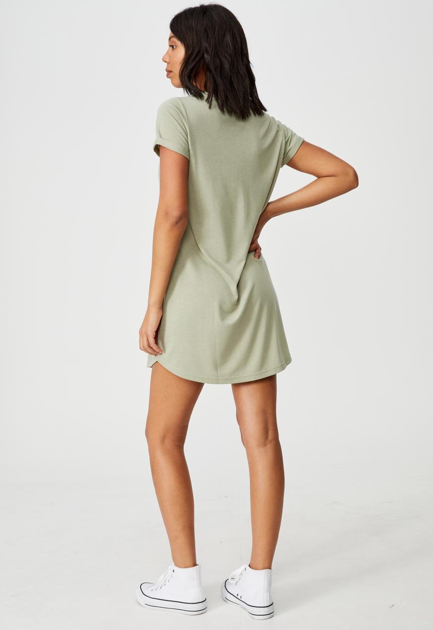 Cotton On - Tina t-shirt dress 2 - sage
