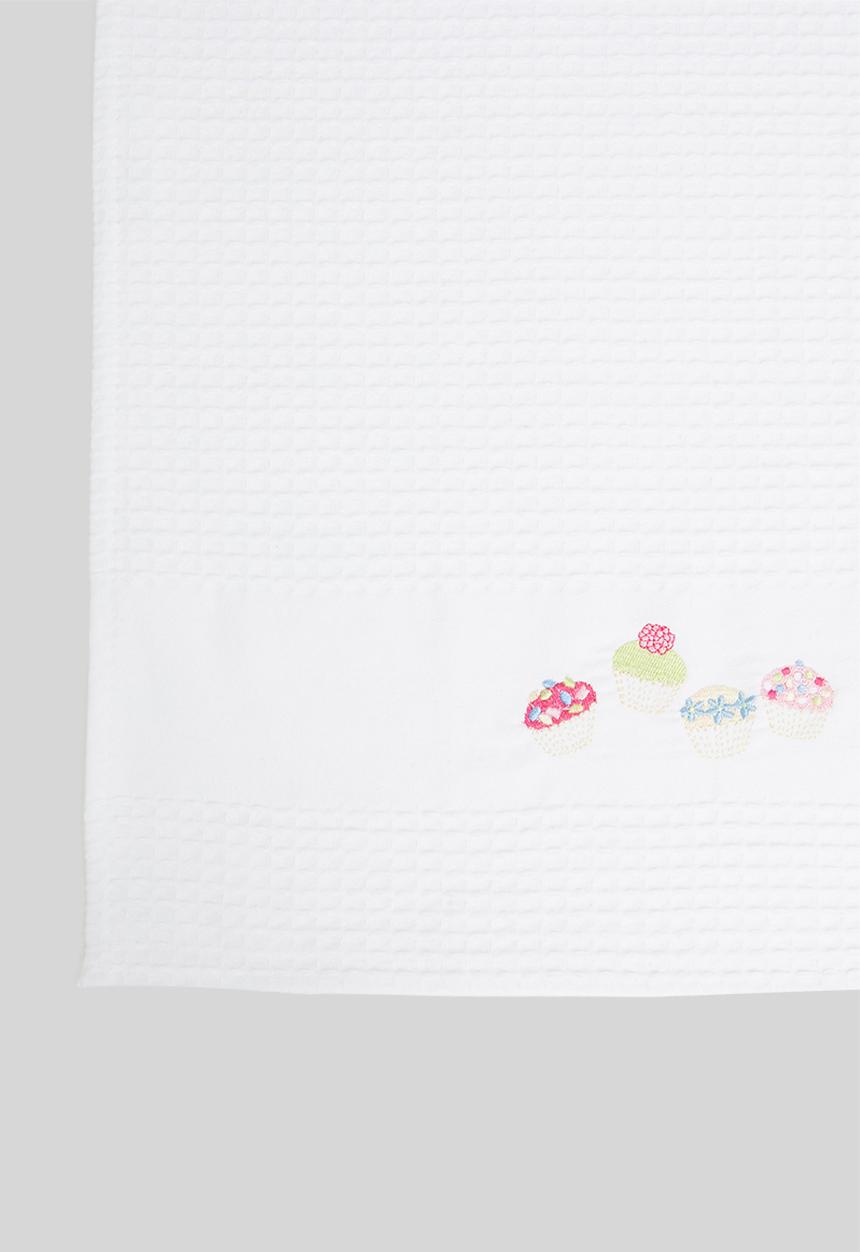 Linen House - Waffle Tea towel set- cherries & cupcakes