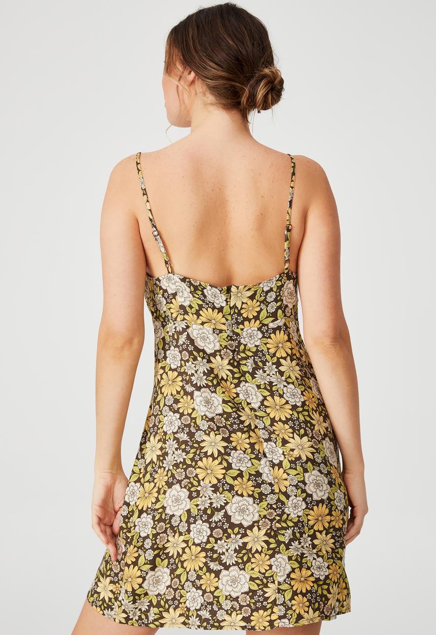Cotton On - Woven dakota tie front mini dress - multi 