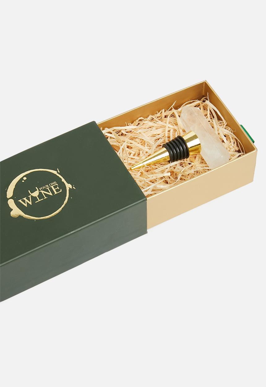 Four One Wine - Anza stylish gemstone wine stopper- crystal quartz