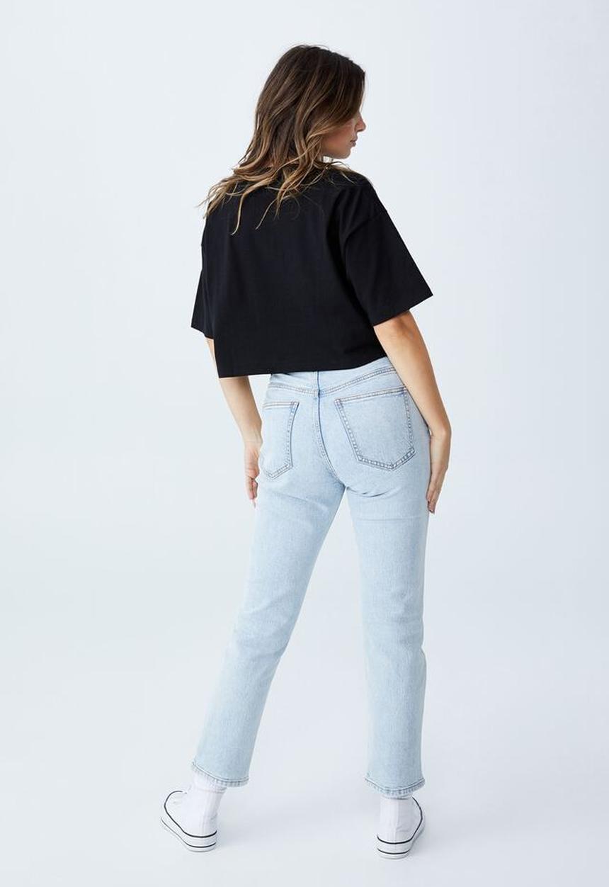 Cotton On - Cropped boyfriend tee - black