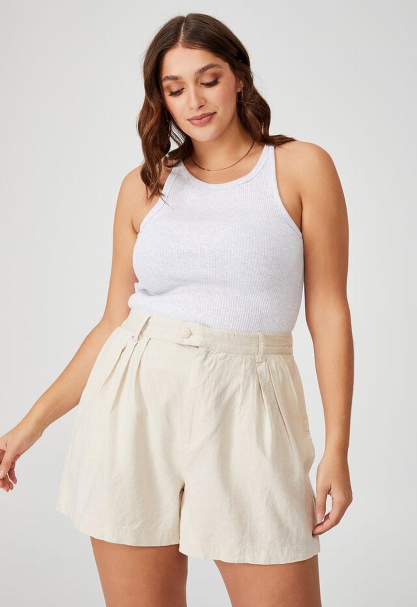 Cotton On - Curve eve short - natural marle