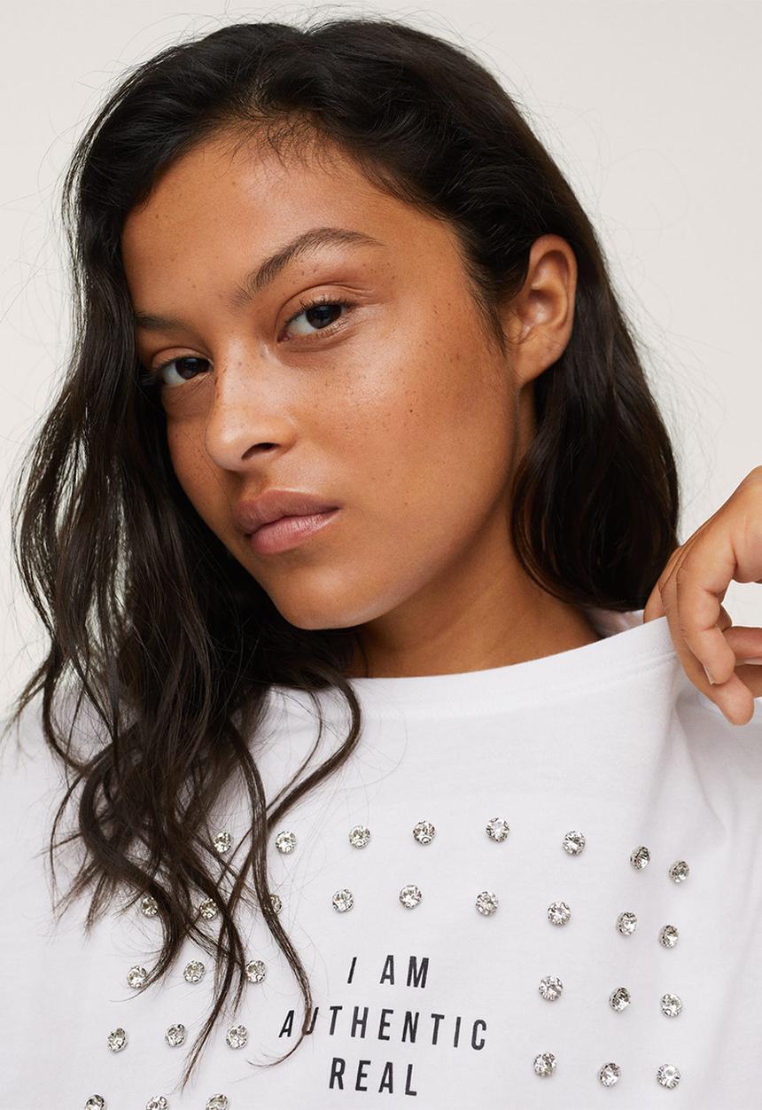 MANGO - Plus T-shirt stone - white