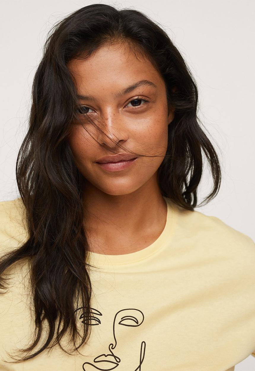 MANGO - Plus T-shirt bisous - yellow